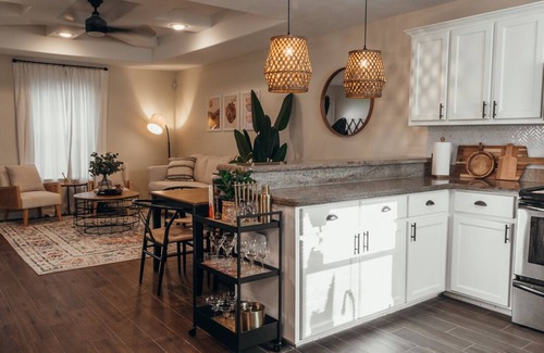 Edinburg Apartment | Modern Boho Style Apt- King bed! Near UTRG & DHR