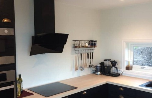 Steinsland Cabin | Modern cabin by the sea with hot tub, sauna and boat rental