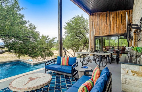 Burnet House | Modern charmer with gleaming lake views, pool, fireplace, & grill - dog-friendly