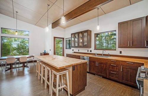Manistee House | Modern Luxury Home with Private Lk MI Frontage