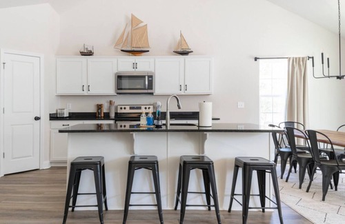 Oriental House | Modern NC Home: Dock, Karaoke, Games, Fire Pit