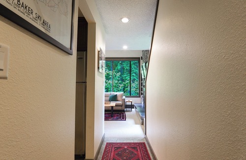 Glacier Condo | Mountain Modern Snowater condo! Fireplace, Pool, Spa, Sauna, indoor sports courts!