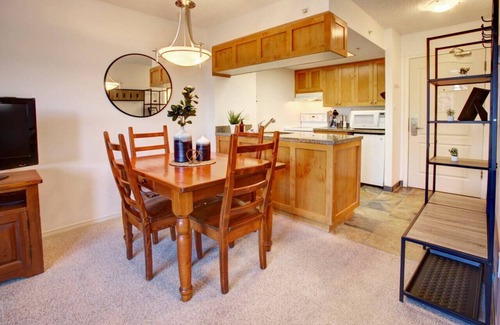 Upper Village Condo | Mountainside 1BR: Sleeps 4, Pool, Hot tub & Private Balcony - Walk to Everything!
