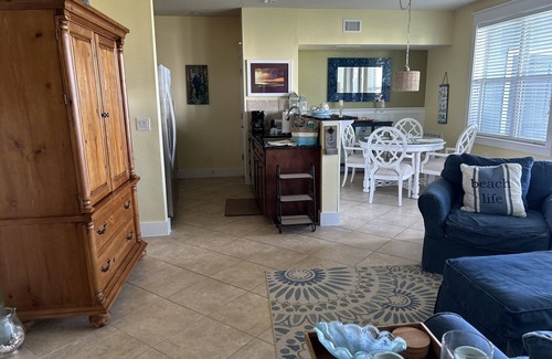 Galveston Condo | New to rentals at Pointe West. On the Sunset Pool/Lazy River and viewing WestBay