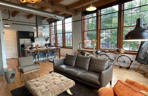 Rochester Apartment | NEW TO VRBO: Industrial History with a Modern Day Design Loft Apartment
