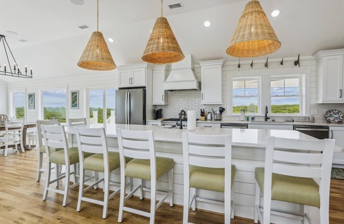 Pine Island House | Newbern - New Cons. Semi Oceanfront in Corolla with Fire Pit, Elevator, Hot Tub and More!