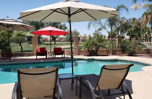 Island at Ocotillo House | Newly Renovated Home on Fairway with Pool & Putting Green. Trendy Area.