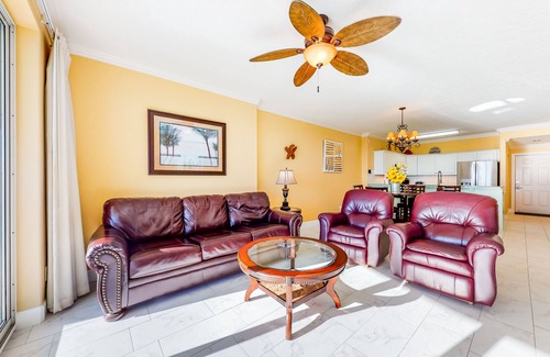 West Panama City Beach Condo | Ocean-view condo with pool, hot tub, WiFi, AC, & complimentary beach service