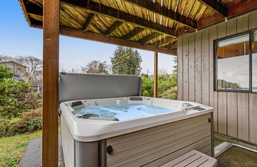 Netarts House | Ocean-view home overlooking Netarts Bay with deck & hot tub