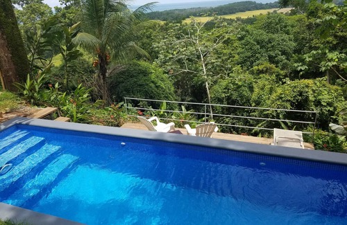 Dominical Villa | Ocean View Villa with Private Pool, Huge Floating Deck & Direct Sunsets!