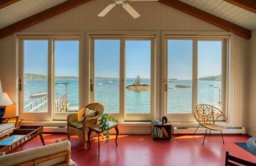 Bayville House | Oceanfront with private dock and float. Three bedroom, two bathroom cottage on Linekin Bay