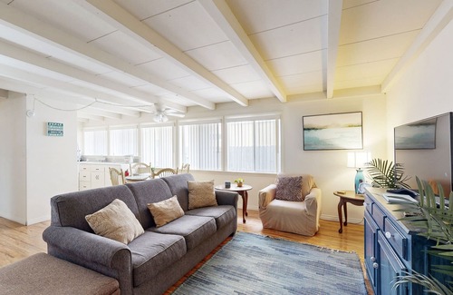 Pierpont Bay House | Oceanview duplex w/balcony & yard - 200 feet to beach