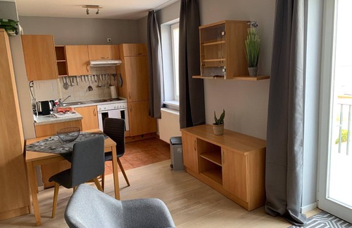 Rheinsberg Apartment | One-room flat with lake view balcony