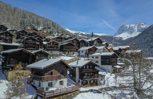 St. Luc Ski Chalet | Outside : chalet for 6 persons, balcony, grass terrace -Inside : 110 sqm, livng with a fire place, d