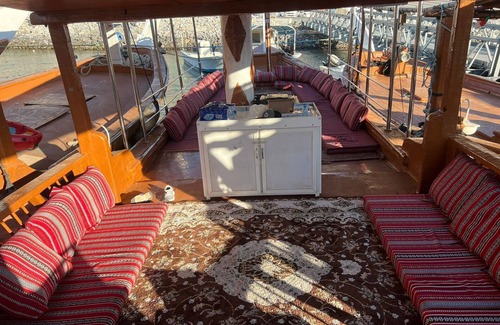 Khasab Boat Rental | Overnight Camping at Dhow with Dolphin Watching, Snorkeling Telegraph Island