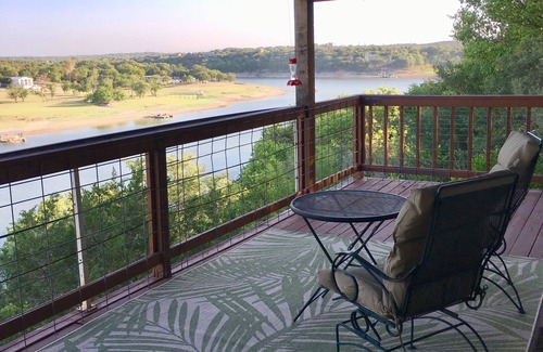 Point Pedernales House | Peaceful rustic cabin in the country overlooking the Pedernales River + Hot Tub.