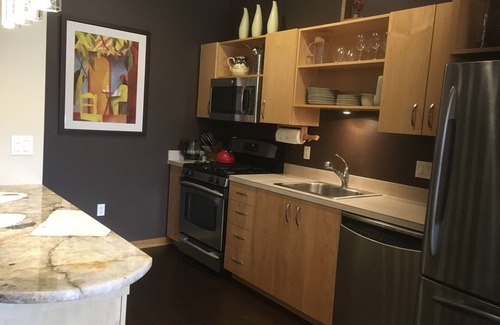 Pearl District Condo | Pearl Pad: Enjoy River, Shopping, Dining. Balcony, Garage and free EV chging!