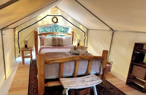 Saddlestring House | Pioneer Wall Tent, "Pioneer" Wall Tent by the Stream