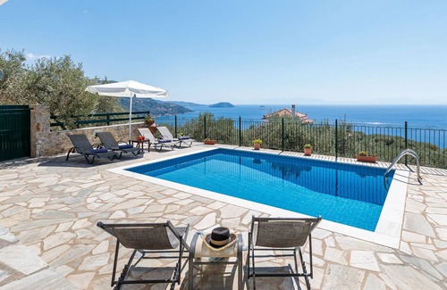Glossa Villa | Pool Villa -Anastasia-sea views,sunset,wifi,near the village & the port