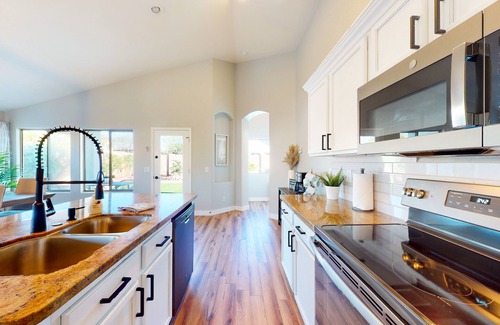 Power Ranch House | Power Ranch home with private pool, outdoor areas & a park across the street