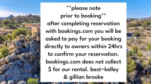 Prescott Apartment | Prickly Pear Unique Studio with bathroom built into the Granite boulders, Amazing Views, Front & back porches, Firepit,Dog friendly