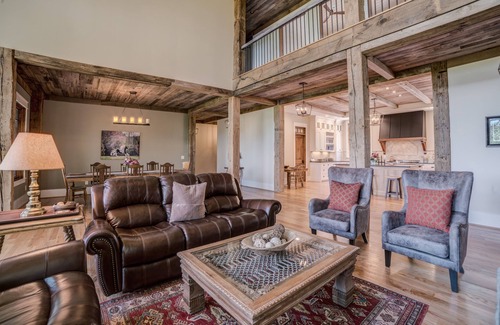 Mill Spring House | Private Gorgeous Modern Mountain Home with Mt Views & Pond on 190 Acres