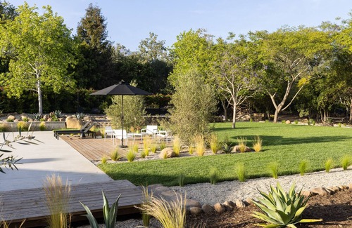 Hedgerow House | Private Montecito Modern Luxury w pool/spa on an acre. Pets, walk to everything.