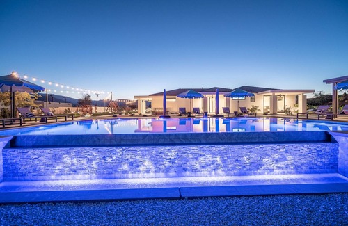 Indio House | Private Oasis: 9 BR, 16 Bed, 45 ft pool, 9-hole Golf, Grass Volleyball, Gameroom