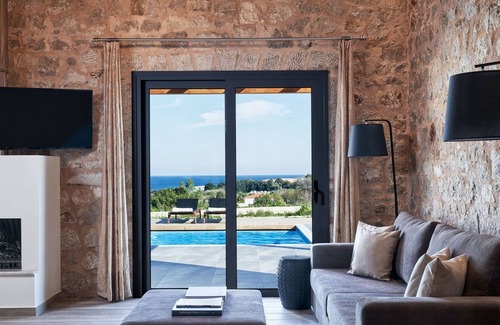 Magnesia Region Villa | R 1017 Jac’s 4 Bedroom Sea View Villa with Private Swimming Pool Garden View, House Wine and Fruit B