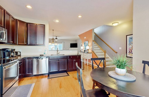 Rehoboth Beach House | Rehoboth Crossing townhome - pool & gym - dog-friendly, fireplace & private W/D