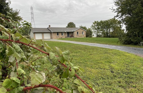 Mount Aetna House | Remodeled country home in neighborhood with Amish farms, fire pit in back yard