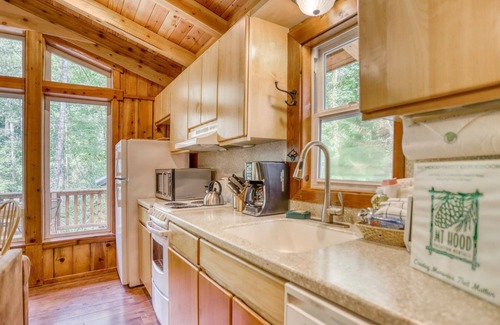 Brightwood Cabin | Riverwood Hideaway - Romantic, Secluded Riverfront Cabin, Hot Tub, Dogs Welcome