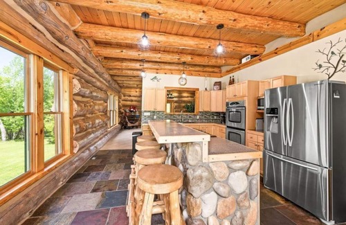 Bovey House | Rustic log home with lots of room to relax.