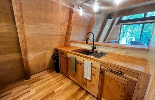 Caledonia Cabin | Rustic Riverside A-Frame Retreat: Secluded Charm.