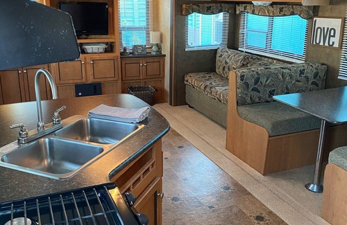 Crystal Beach House | RV 1 of 2 on Canal and 1/2 mi from Beach (Private Lot)