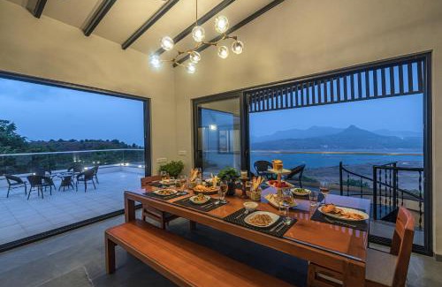 Lonavala Villa | SaffronStays Ahilya Waters by Kosha Villas, Pawna - pool villa with panoramic view of Pawna Lake