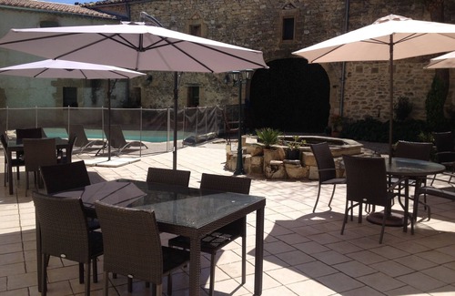 Montaren-et-Saint-Mediers Apartment | Saint Mediers: Apartment SUNFLOWER in farmhouse of the century of XVIIIème with private terrace, made safe heated swimming pool and Spa