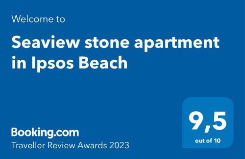 Ipsos Apartment | Seaview stone apartment in Ipsos Beach