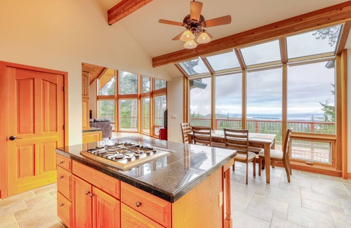 Olga House | Secluded cabin with amazing water views, huge deck, fireplace, & jetted tub
