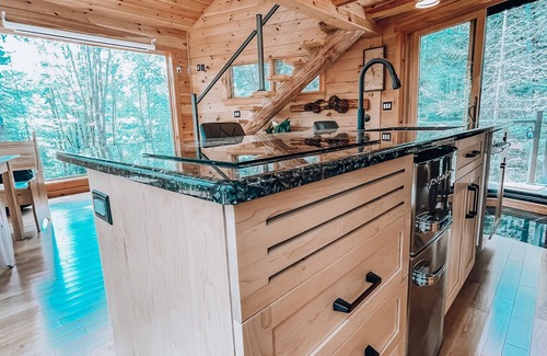 Newport Center Cabin | Secluded Luxury Treehouse - Hot Tub & Projector