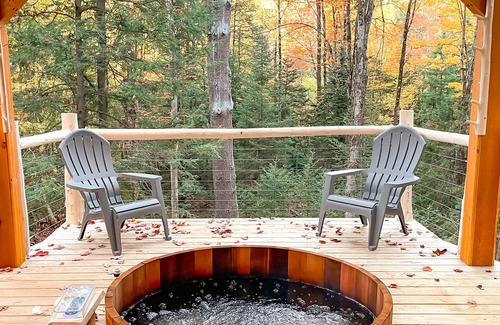 Newport Center Cabin | Secluded Luxury Treehouse - Hot Tub & Projector