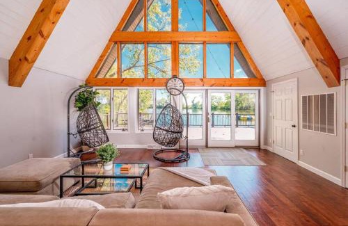 Penfield Ski Chalet | Secluded Waterfront A-Frame Cabin w/Pvt Lake