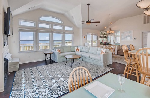 Wind Over Waves House | Semi-Soundfront Dog Friendly w/Pool, Hot Tub, Game Room, Community Boat Ramp