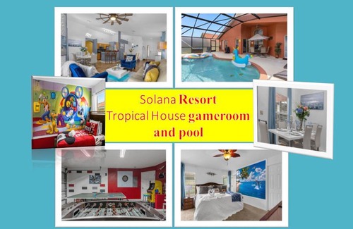 Solana Villa | Solana Tropical house with pool, game room near Disney
