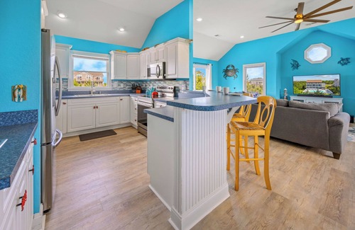Wind Over Waves House | Soundside Dog Friendly Home with Pool, Hot Tub, Cmty Boat Ramp, and Game Room