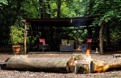 Burghclere RV Rental | Spacious and cosy 6 meter Bedouin Bell Tent in a secluded woodland clearing