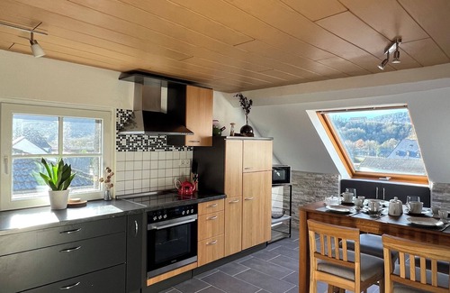 Saarburg Apartment | Spacious apartment over 2 floors in a central location with castle view, wallbox