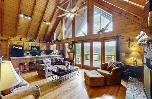 Necowa Cove Cabin | Spacious, mountain home w/a private hot tub, game room, & outdoor seating areas