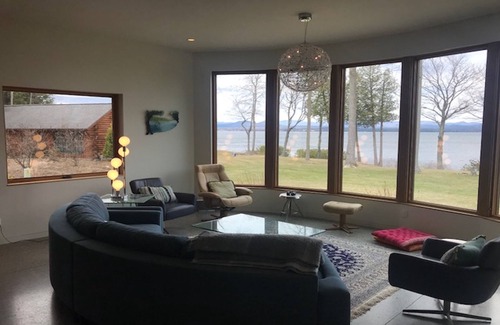 Charlotte Cabin | Spacious waterfront home w/phenomenal lake views, fireplace, & shared dock