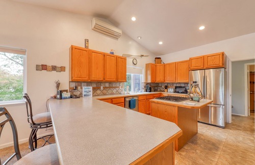 Burley House | Spacious waterfront home with hot tub, large decks, kayaks, and beach access